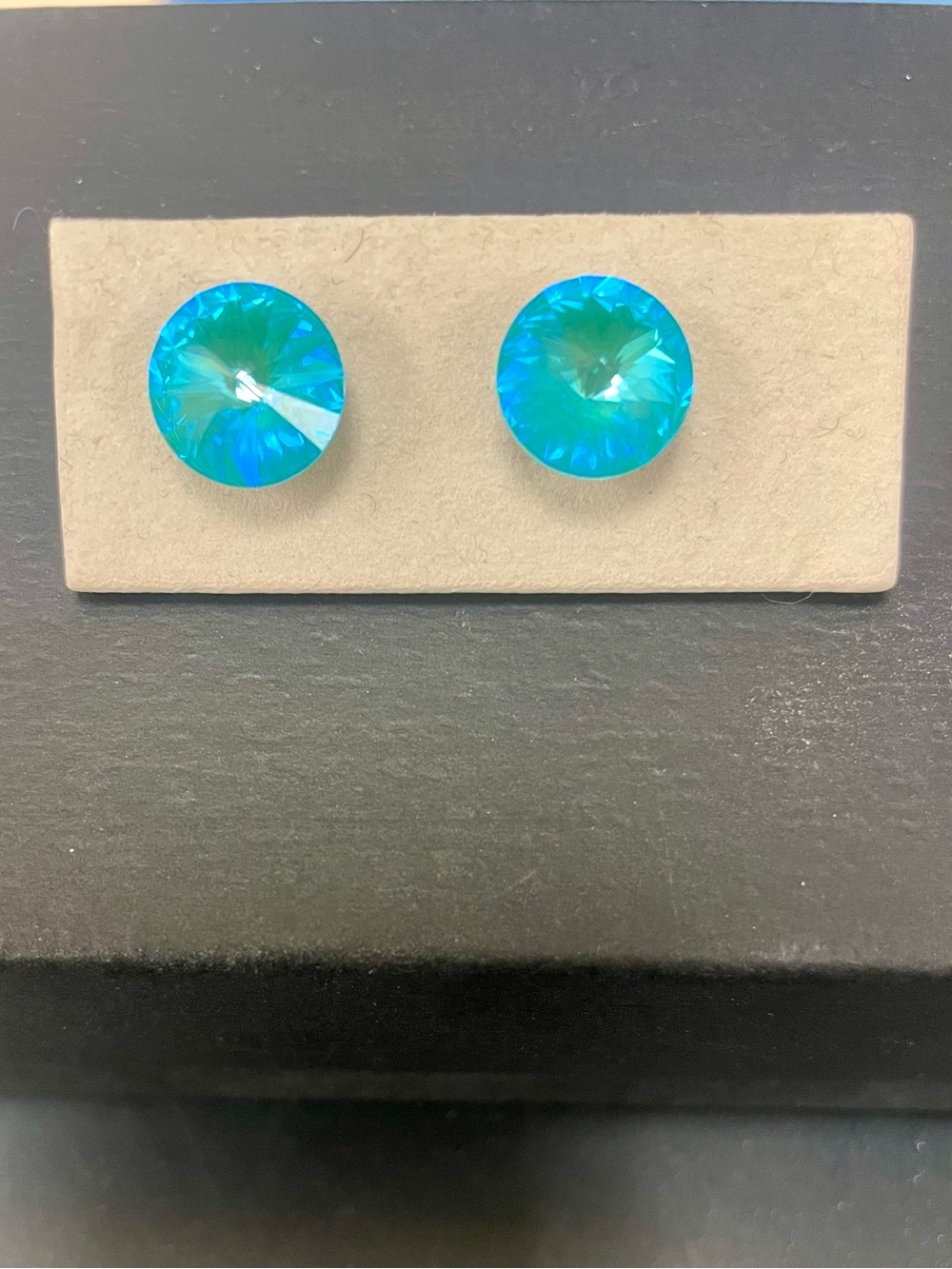 Turquoise Crystal Stud Earrings
